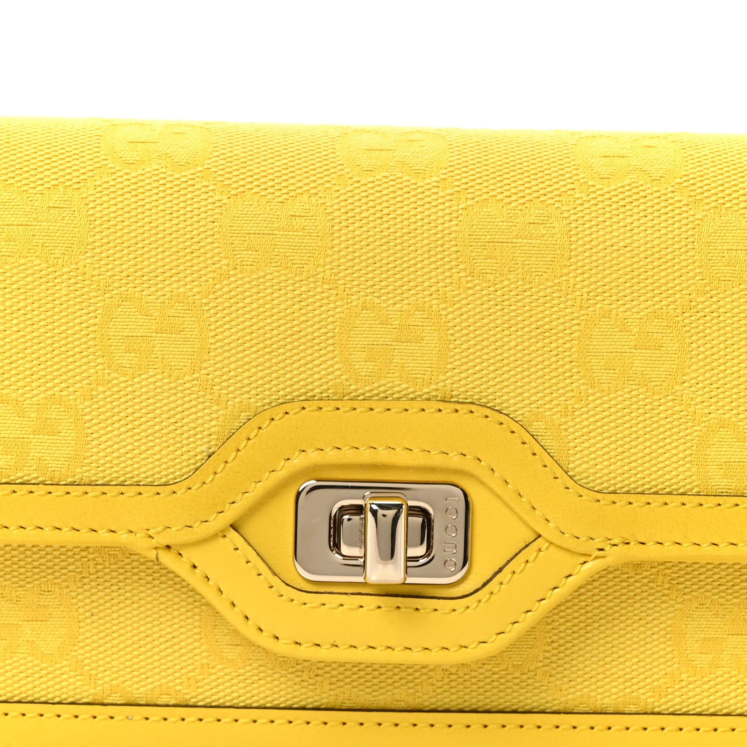 GG Monogram Scratch Lux Calfskin Mini Luce Shoulder Bag Yellow