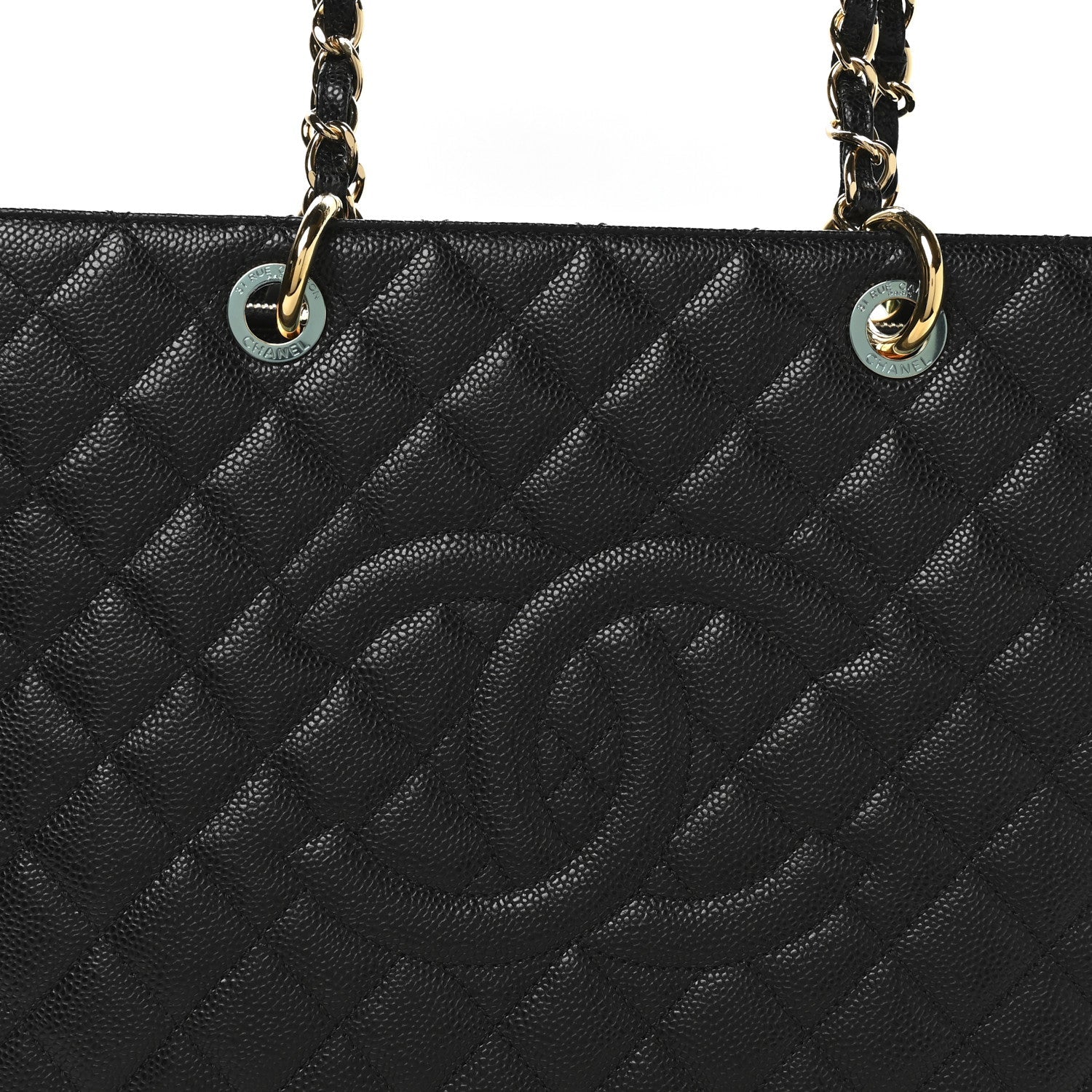 Caviar Quilted Grand Shopping Tote GST Black