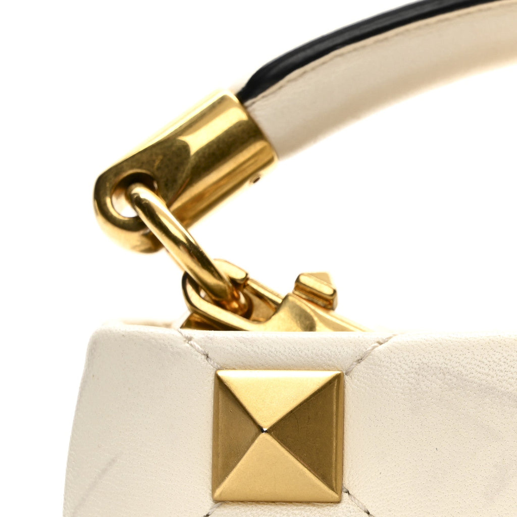 Nappa Mini Roman Stud The Handle Bag Ivory