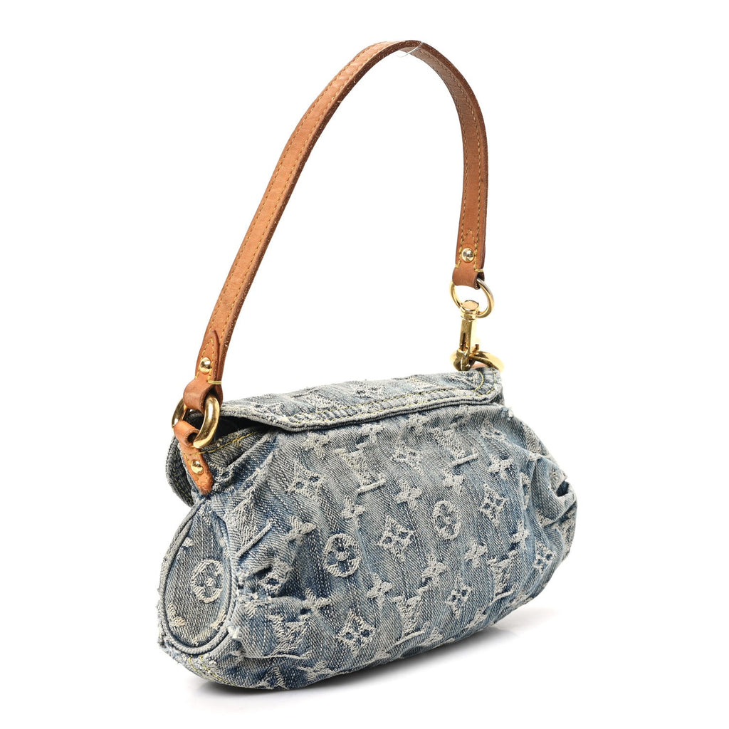 Monogram Denim Mini Pleaty Blue