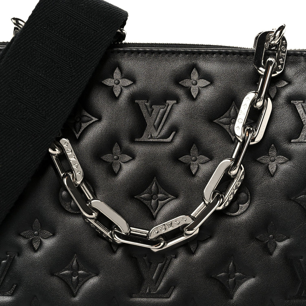 Lambskin Embossed Monogram Coussin PM Black
