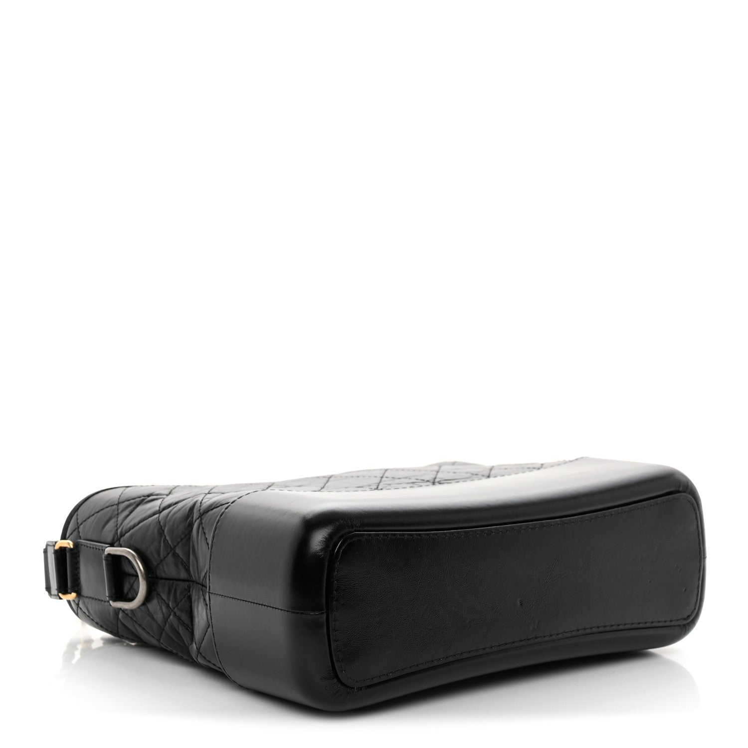 Aged Calfskin Quilted Medium Gabrielle Hobo Black