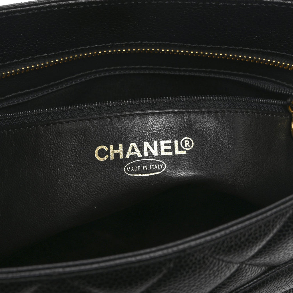 Caviar Quilted Medallion Tote Black