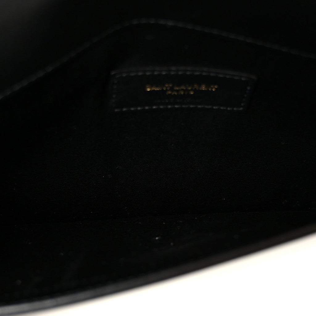 Patent Calfskin Monogram Uptown Clutch Black