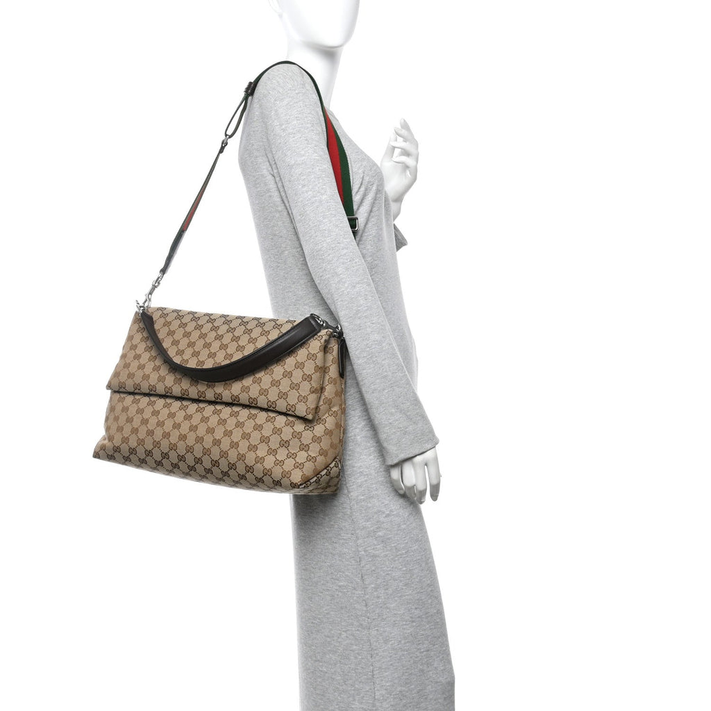 GG Monogram Large Crossbody Bag Dark Brown