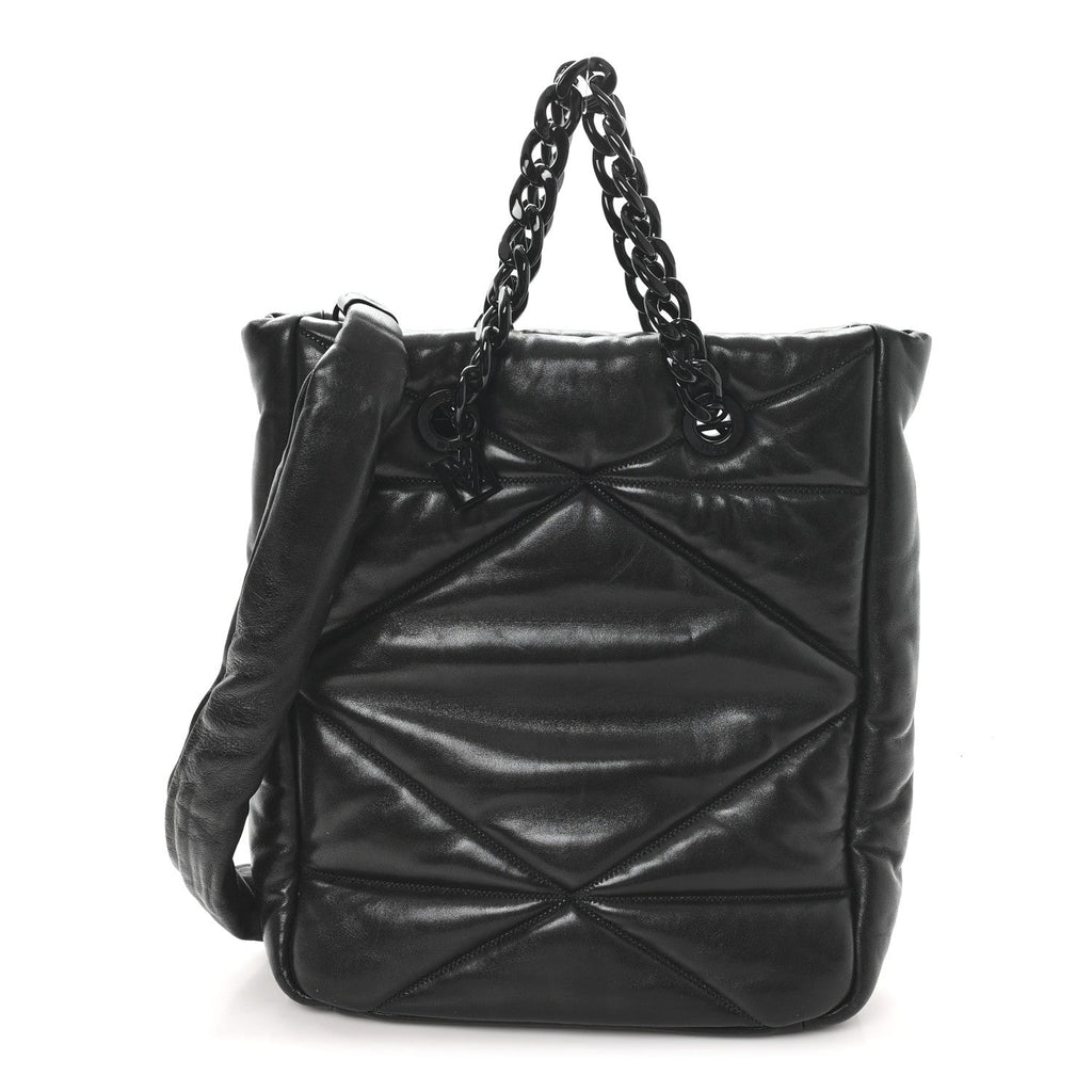 Nappa Cloud Quilted Travia Medium Tote Black