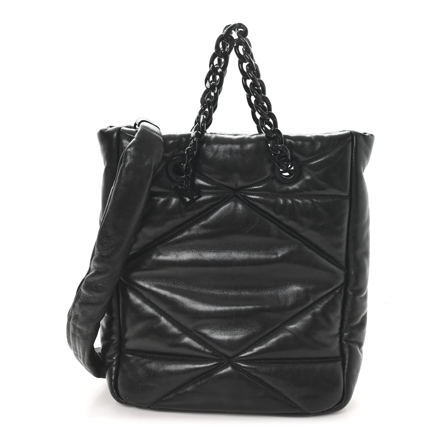 Nappa Cloud Quilted Travia Medium Tote Black