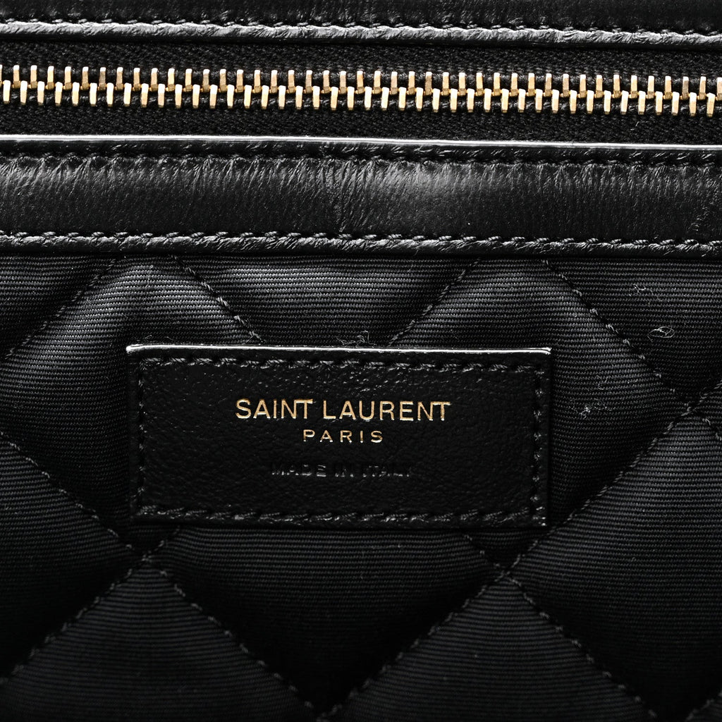 Calfskin Quilted ES Giant Travel Bag Black