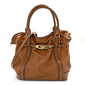 Grainy Calfskin Medium Golderton Tote Brown