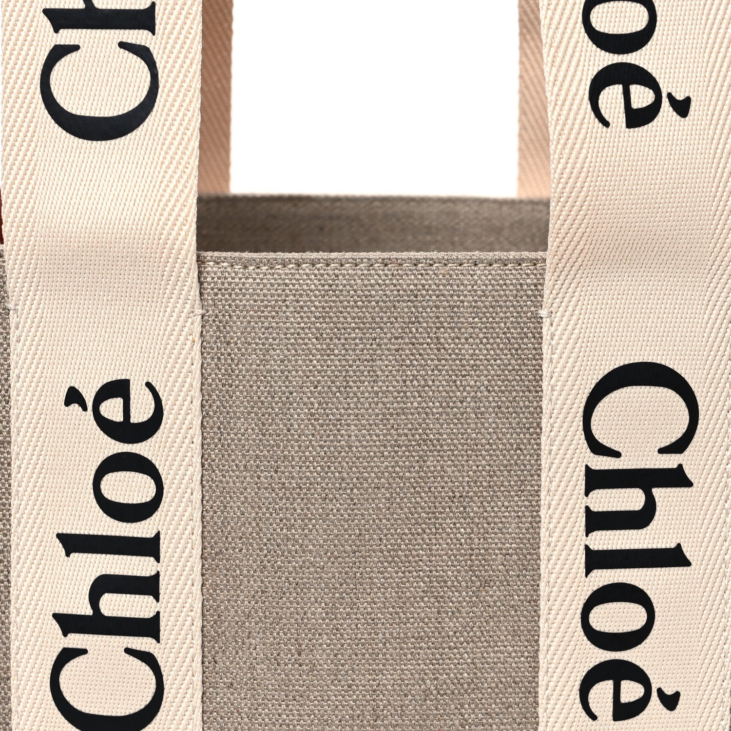Cotton Calfskin Medium Woody Ribbon Tote White Brown