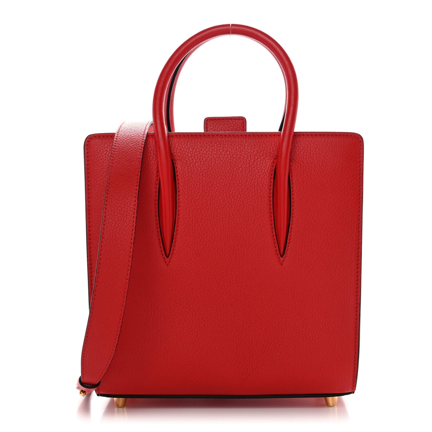 Calfskin Patent Studded Small Paloma Red