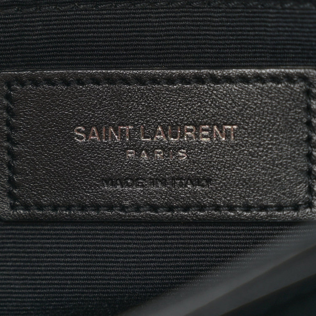 Calfskin Y Quilted Monogram Monochrome Toy Loulou Crossbody Bag Black