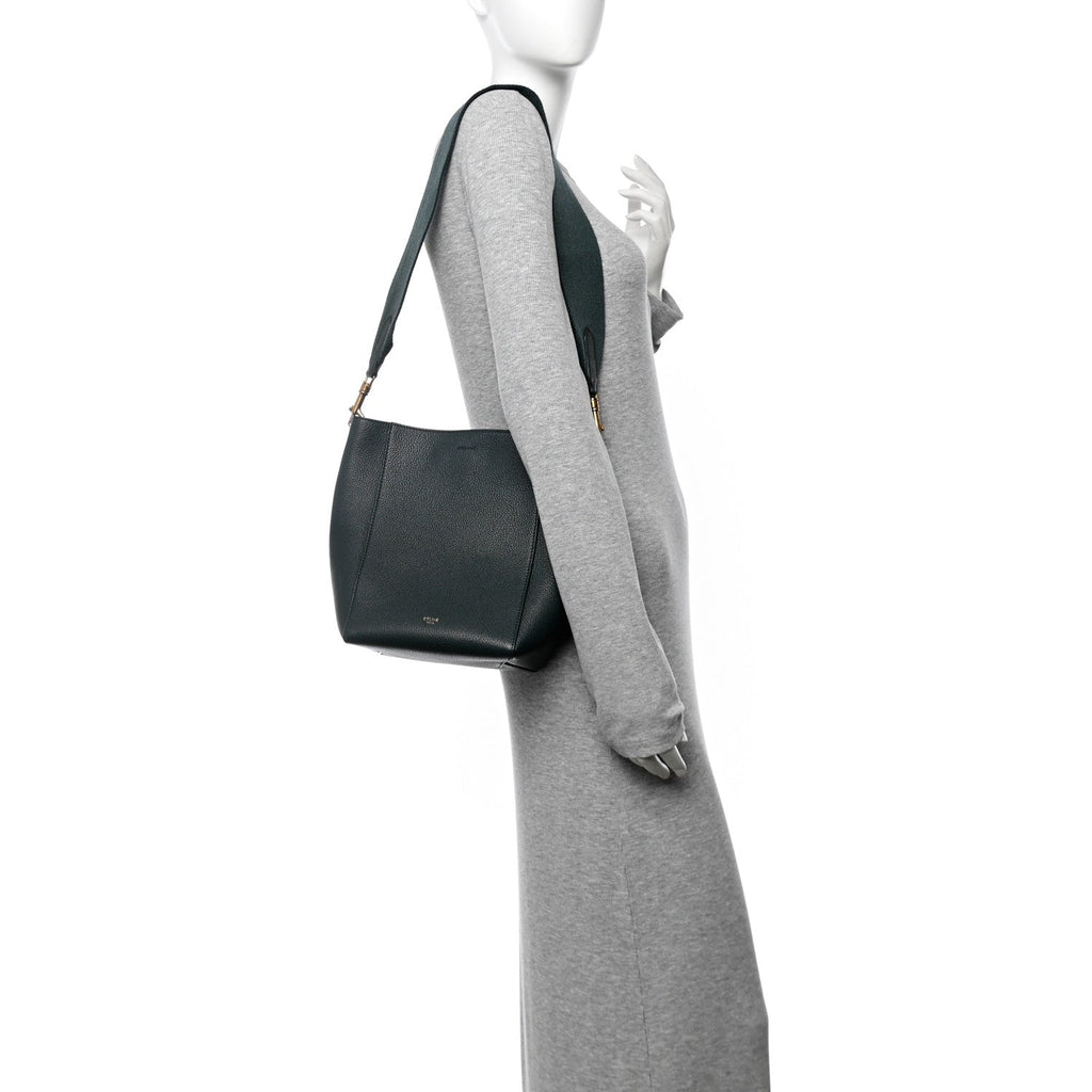 Soft Grained Calfskin Small Sangle Bucket Bag Amazone
