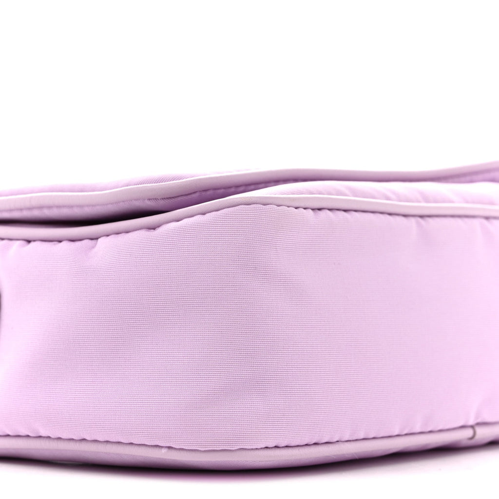 Nylon Skull Camera Crossbody Bag Lilac
