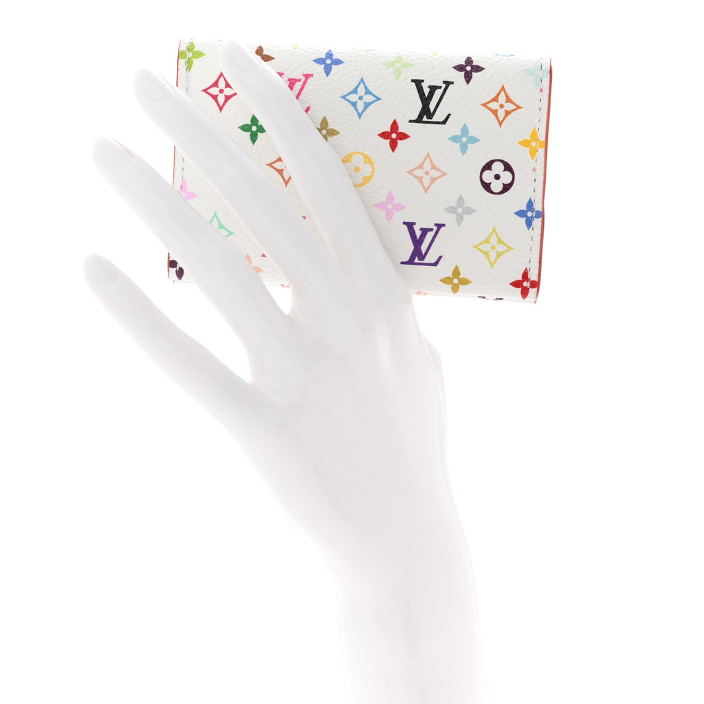 LV X TM Monogram Multicolor Slim  Holder White