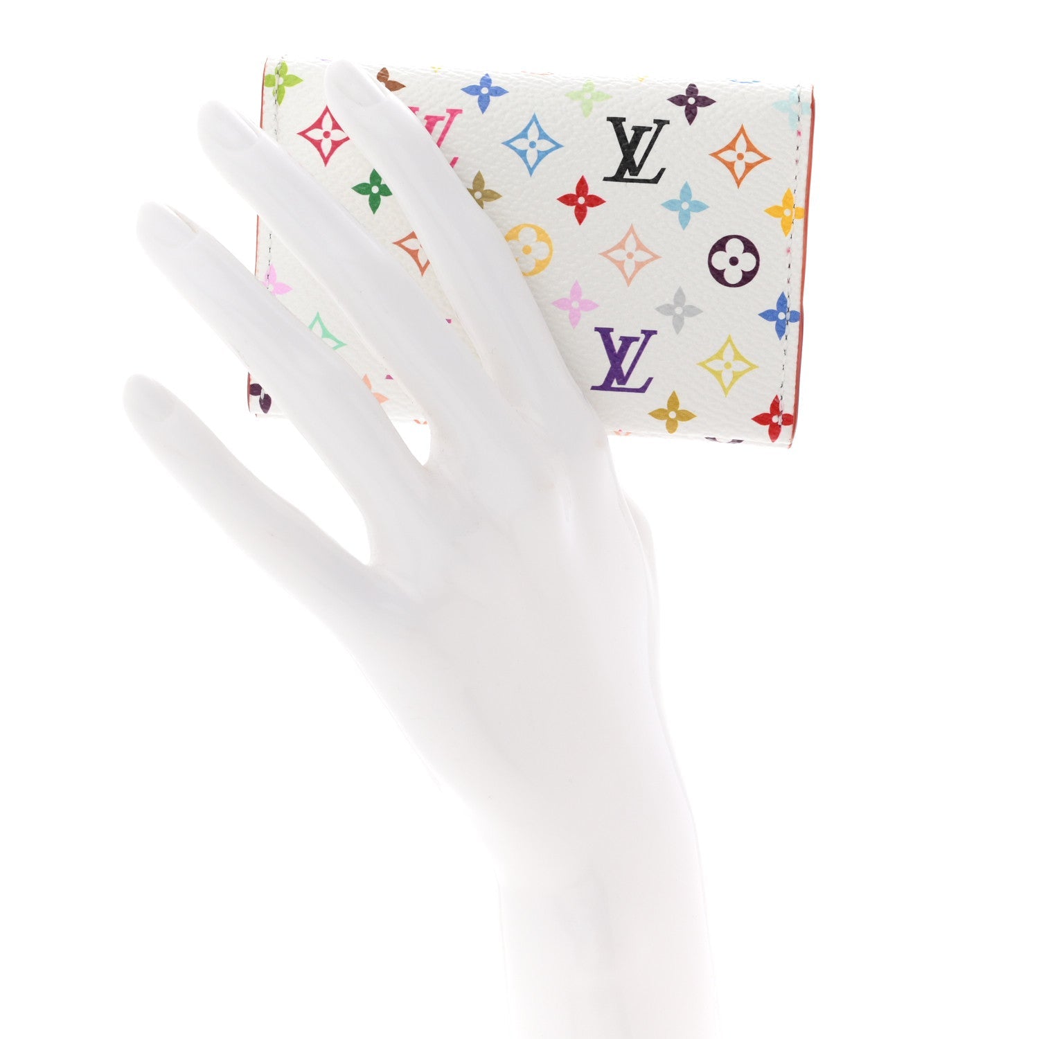 LV X TM Monogram Multicolor Slim  Holder White