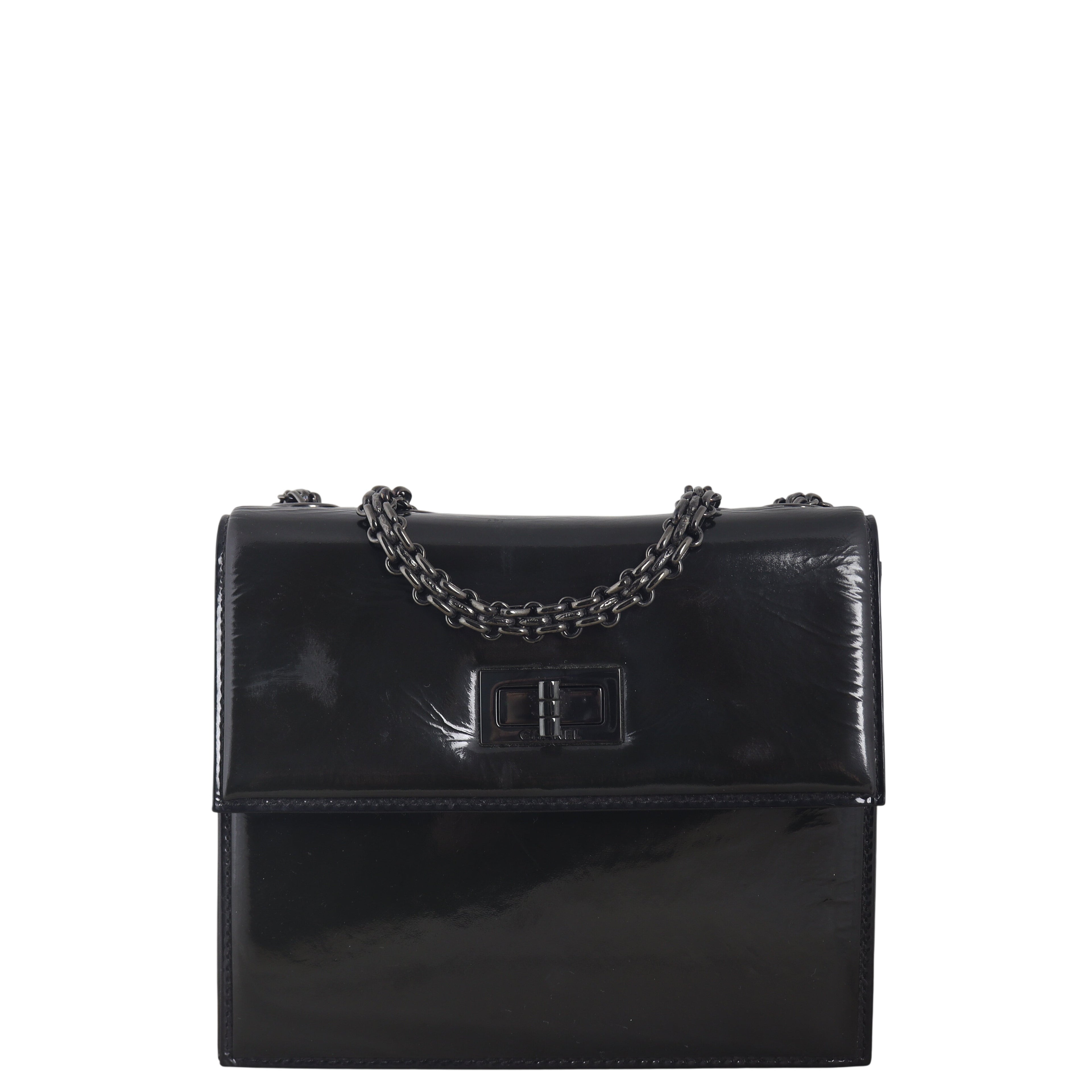 Chanel Mademoiselle Lock Square Bag Patent