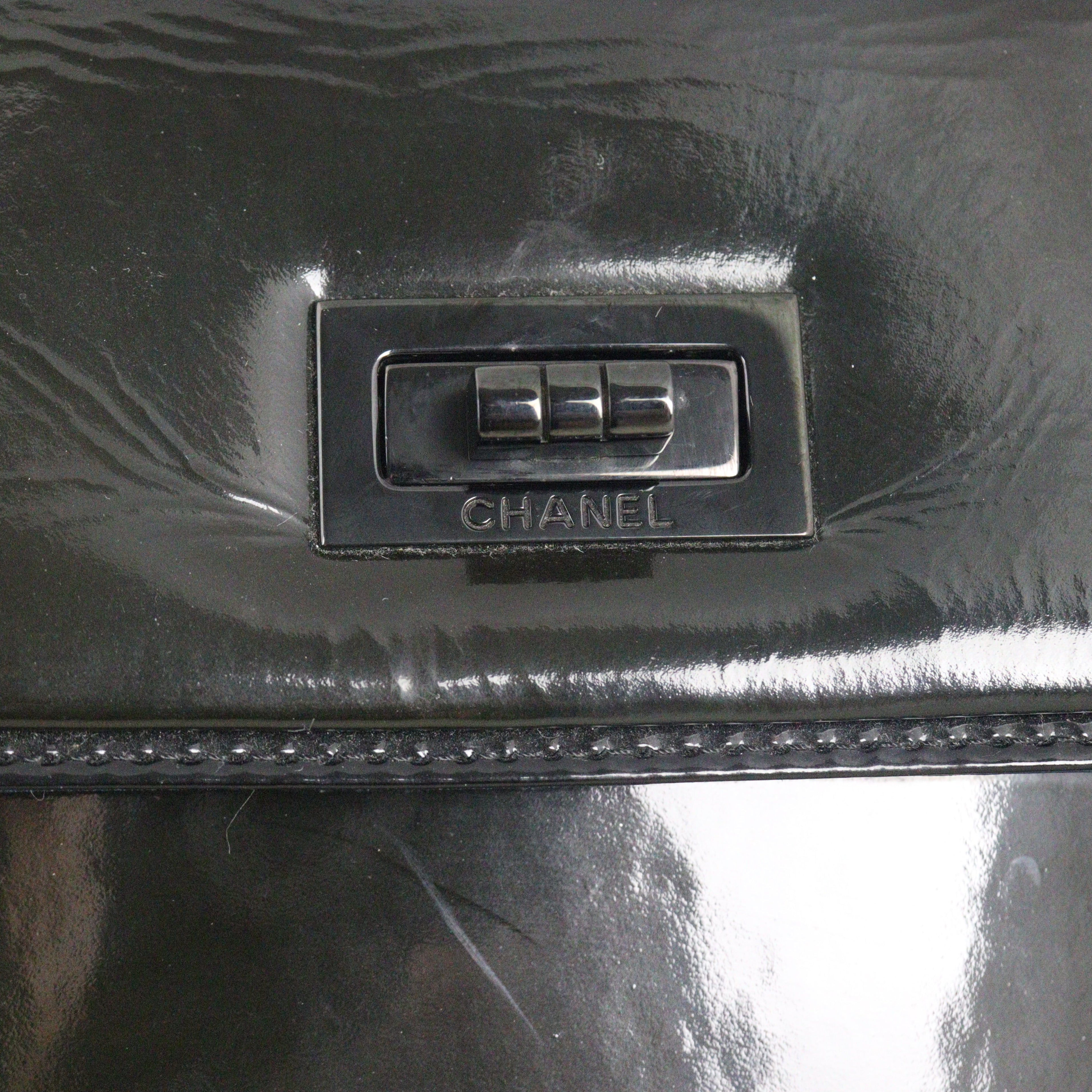 Chanel Mademoiselle Lock Square Bag Patent