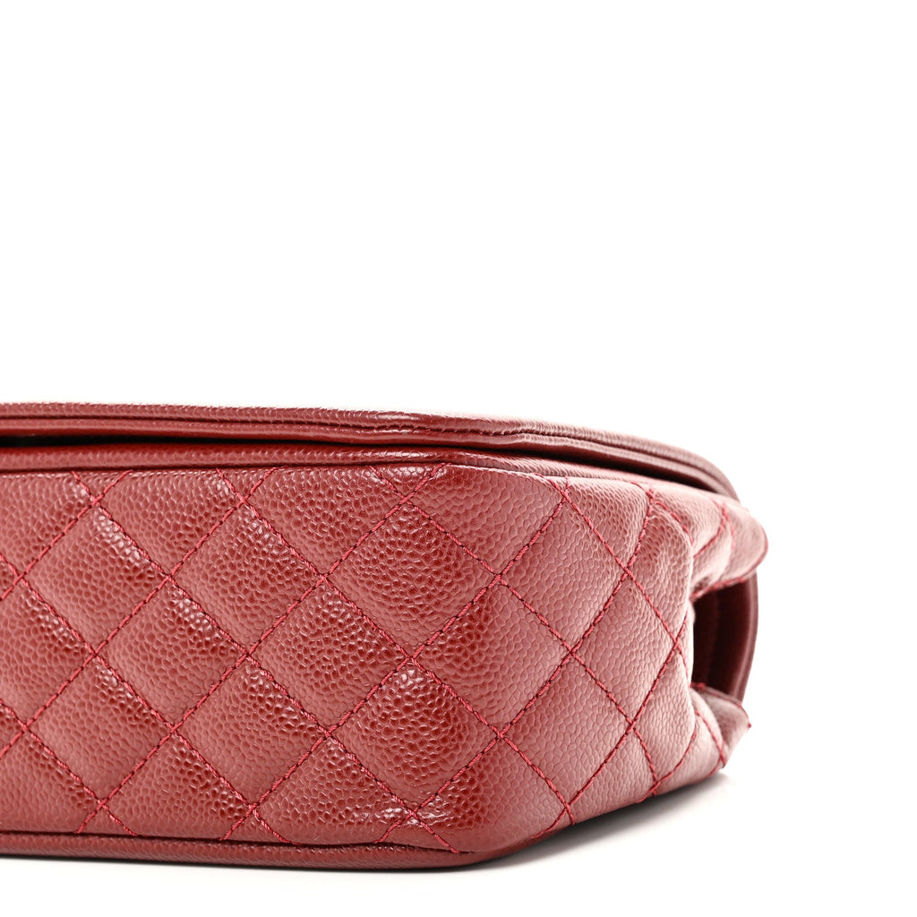 Caviar Medium Timeless CC Flap Dark Red