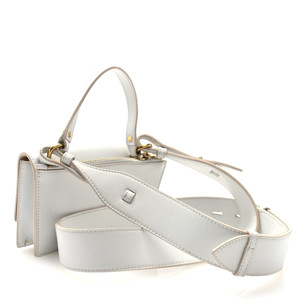 Calfskin Mini Skull Lock Shoulder Bag Deep Ivory