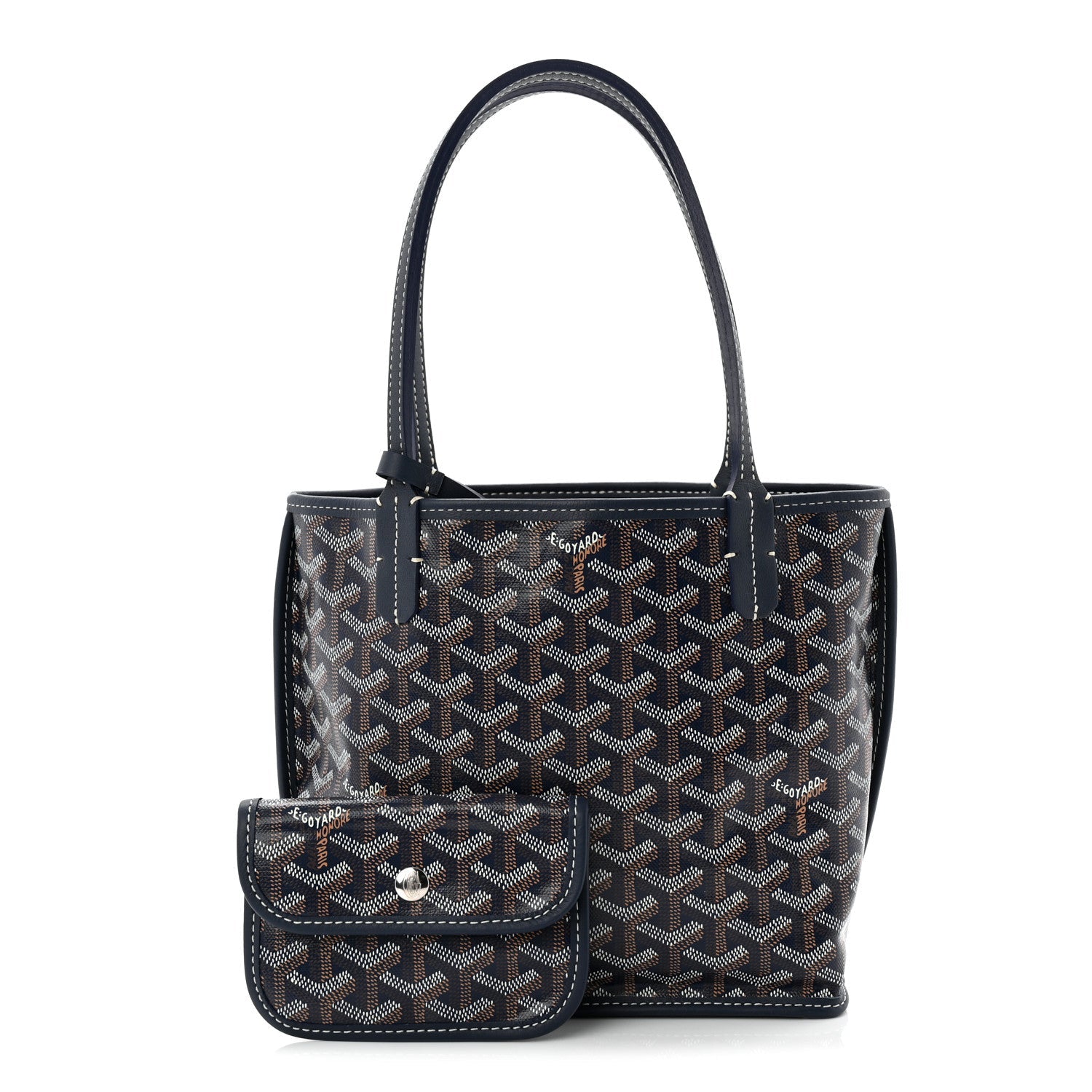 Goyardine Reversible Mini Anjou Navy