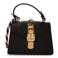Calfskin Mini Sylvie Top Handle Bag Black