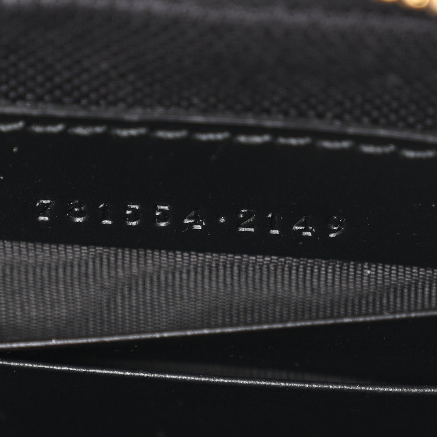 Calfskin GG Super Mini Debossed Chain Wallet Black