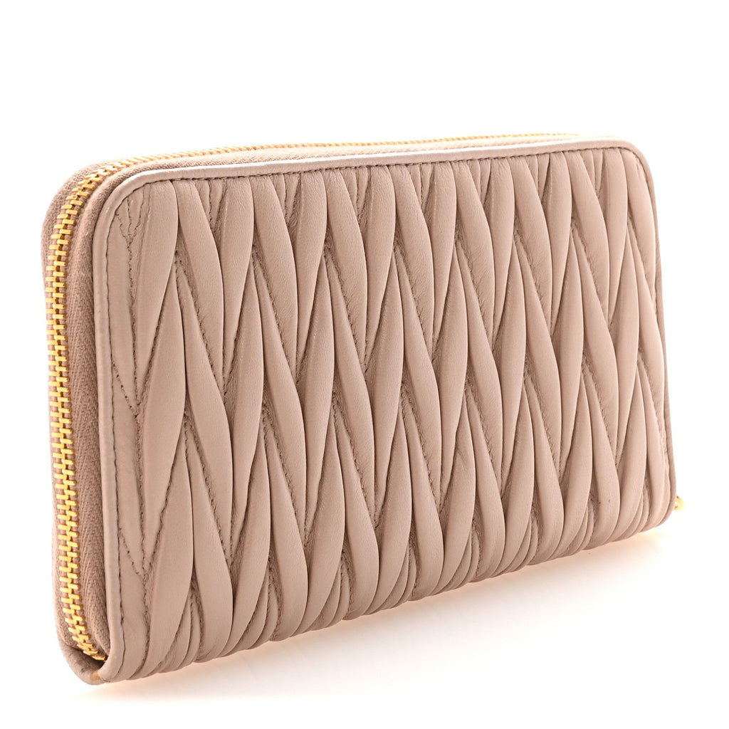 Matelasse Zip Around Wallet Cammeo