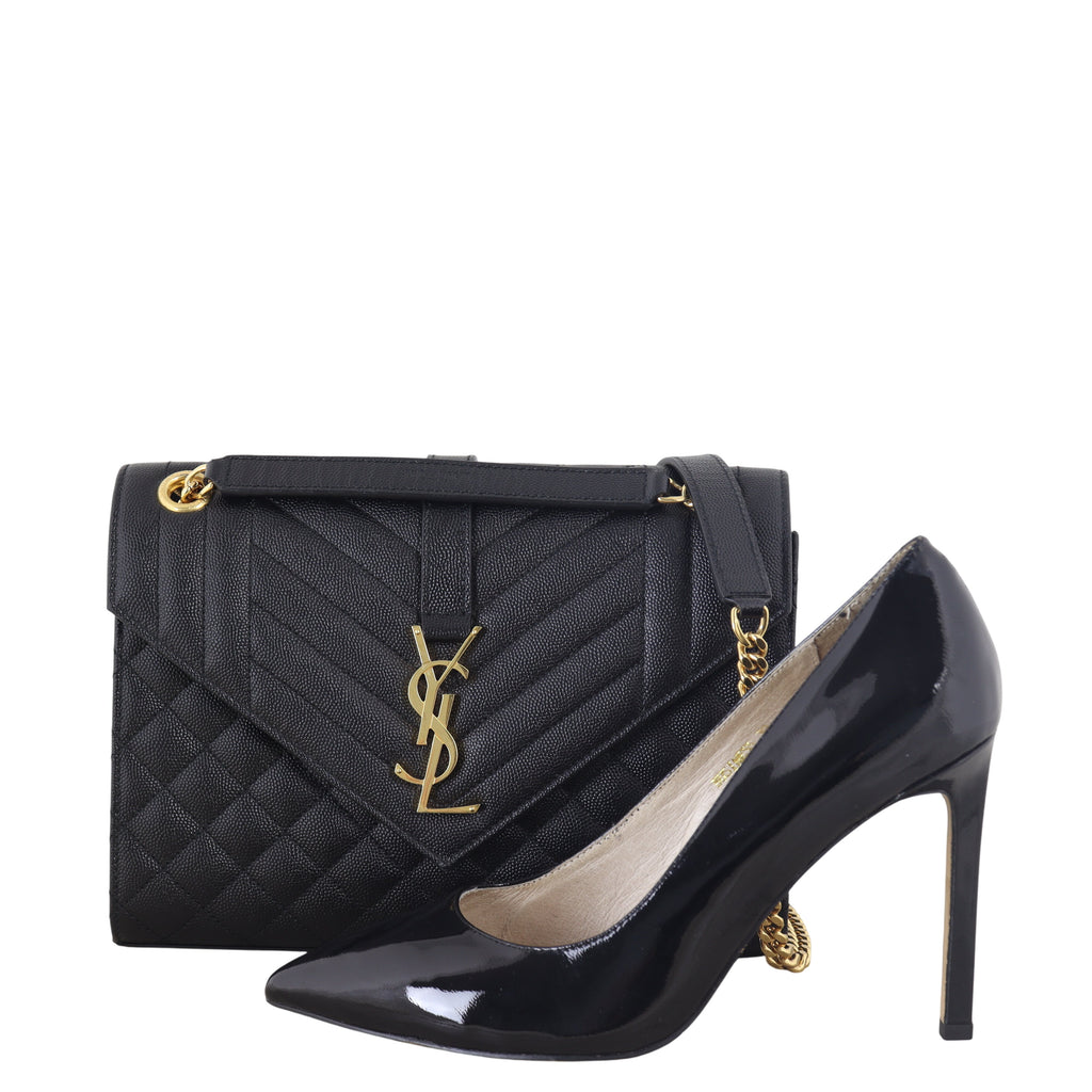 Saint Laurent Monogram Mix Matelasse Envelope Chain Bag Medium