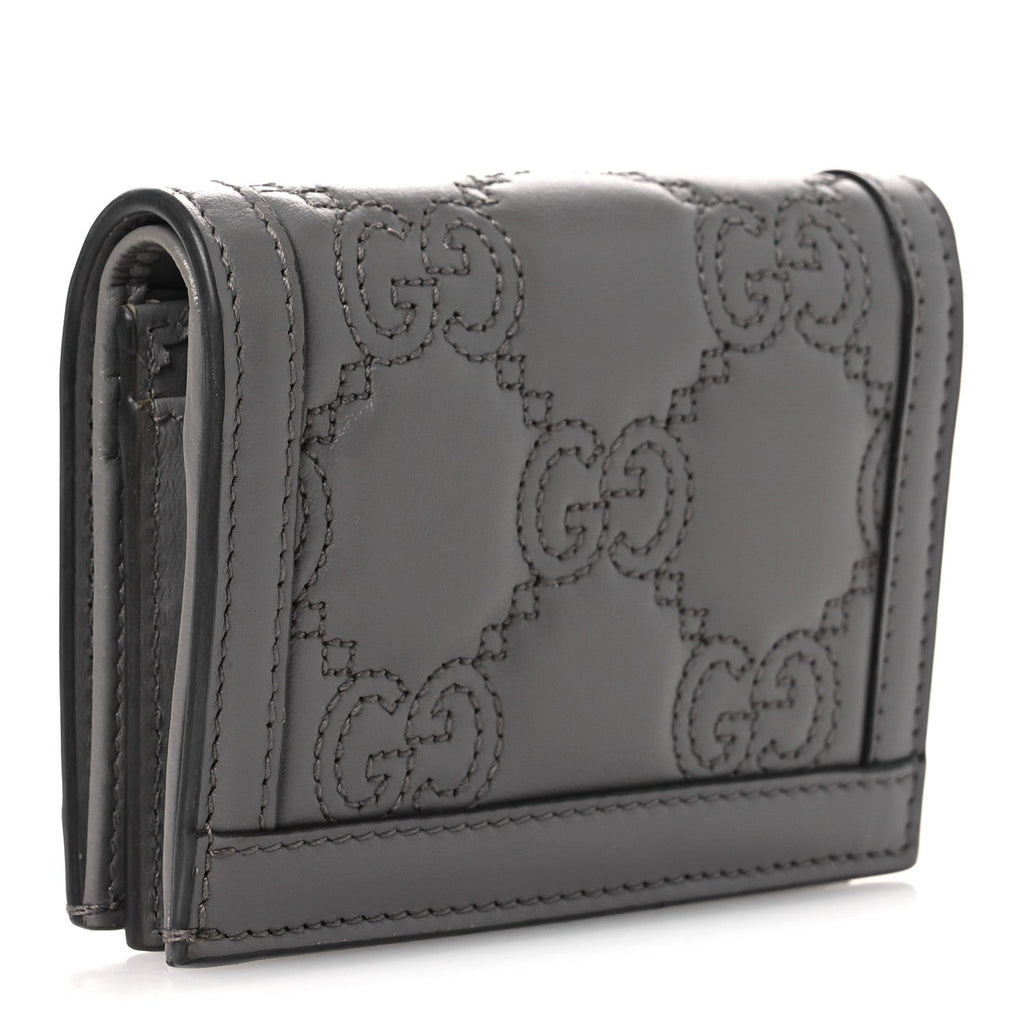 Calfskin GG Matelasse  Case Wallet Grey