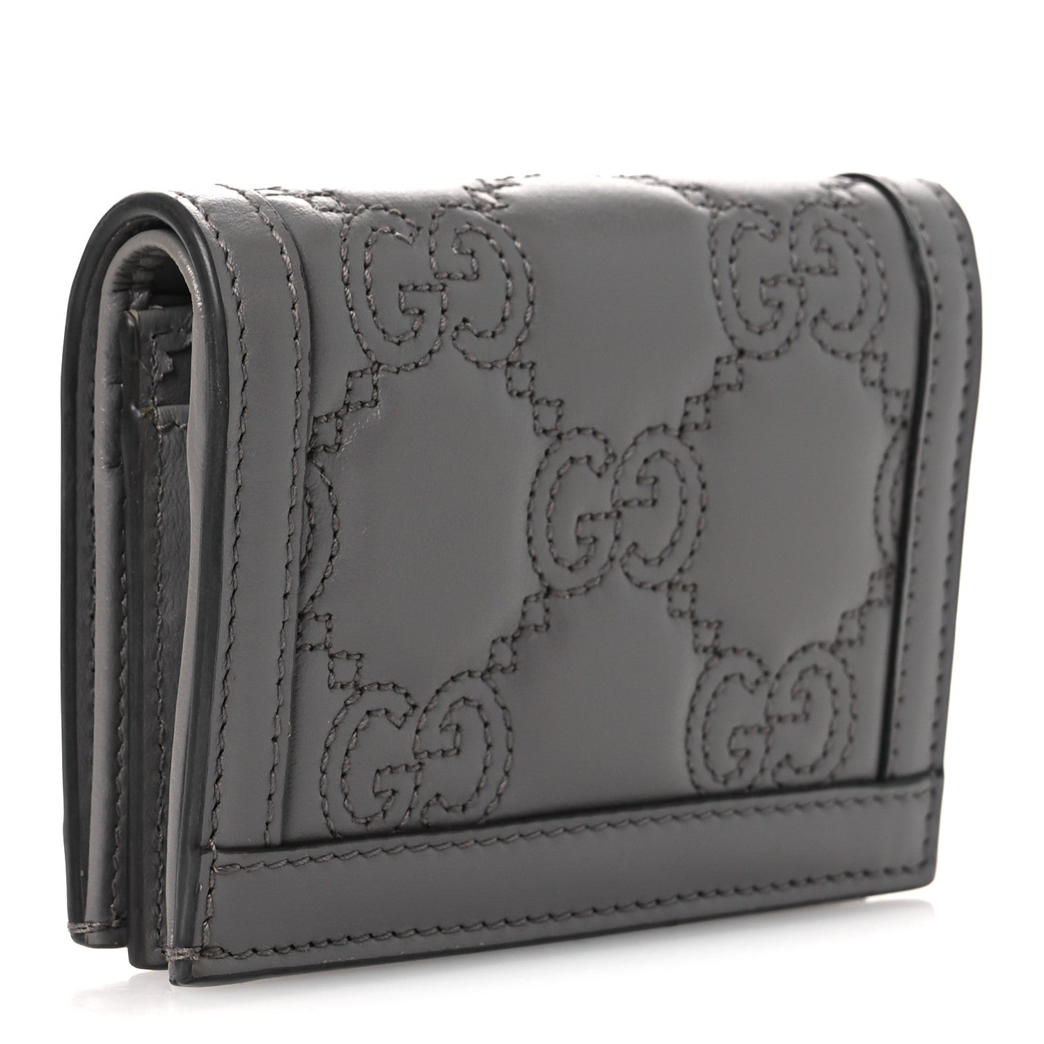 Calfskin GG Matelasse  Case Wallet Grey