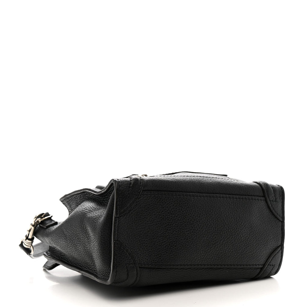 Drummed Calfskin Nano Luggage Black