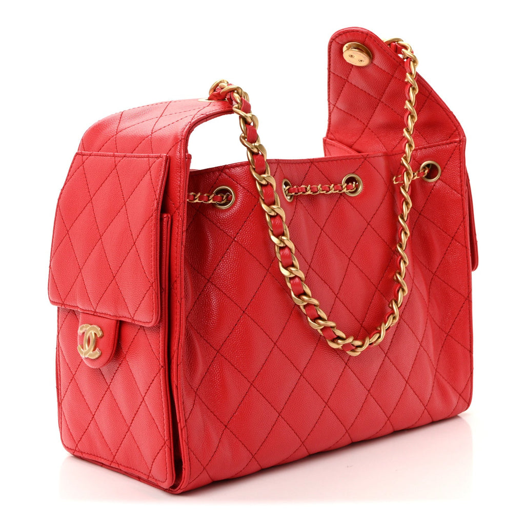 Caviar Quilted Small Chanel 25 Handbag Dark Red