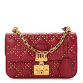 Lambskin Cannage Studded Small Dioraddict Flap Bag Red
