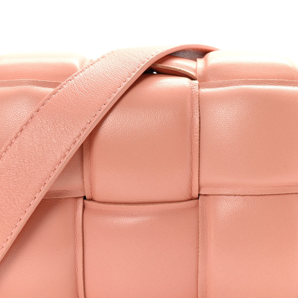 Nappa Maxi Intreccio Padded Cassette Crossbody Bag Peachy