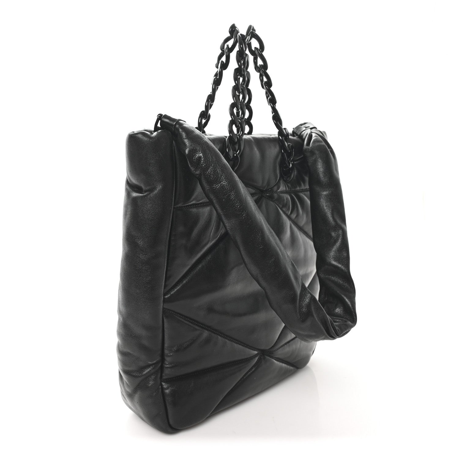 Nappa Cloud Quilted Travia Medium Tote Black