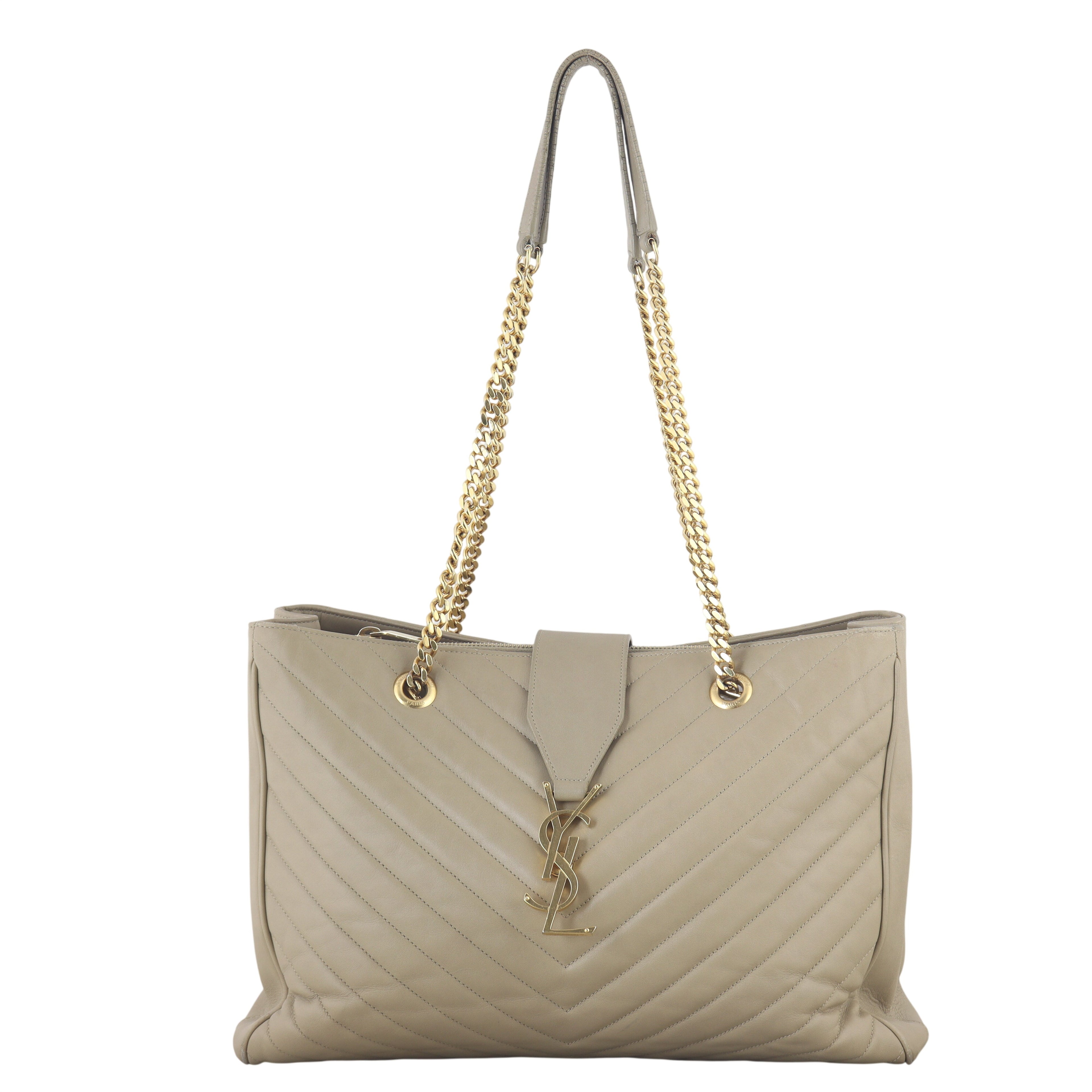 Saint Laurent Chevron Shopping Tote