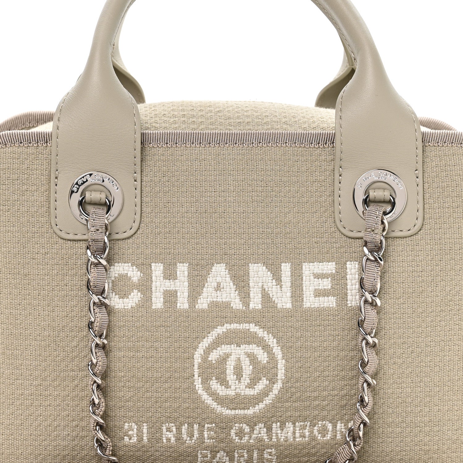 Canvas Deauville Small Bowling Bag Grey