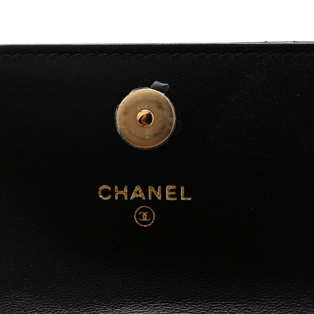 Lambskin Quilted CC Hook  Holder Black