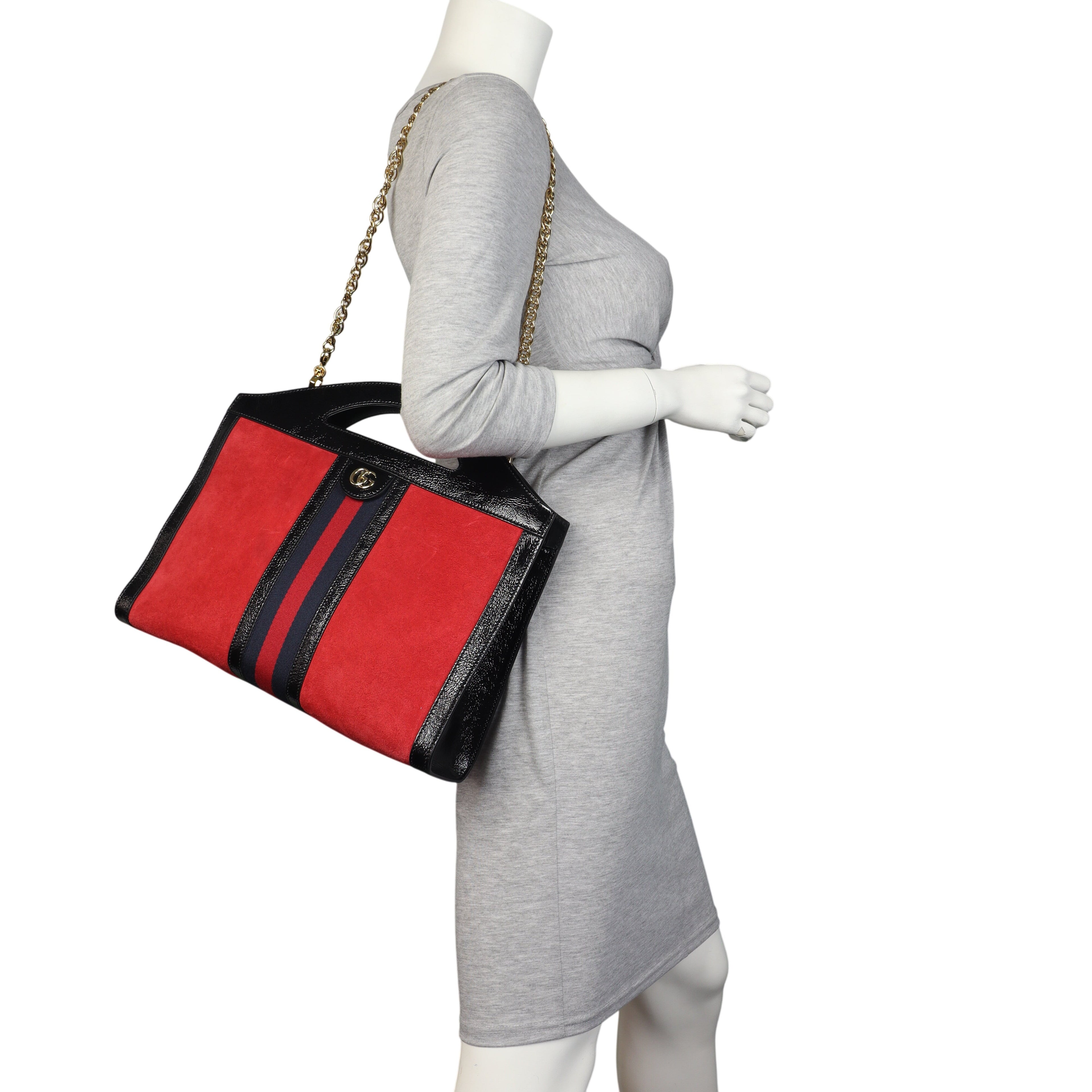 Gucci Ophidia Suede Chain Handbag
