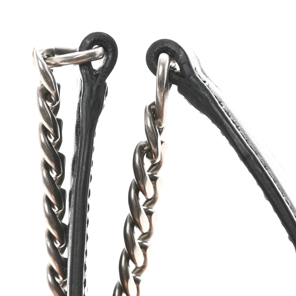 Metallic Vitello Saffiano Cahier Bag Ibisco Black