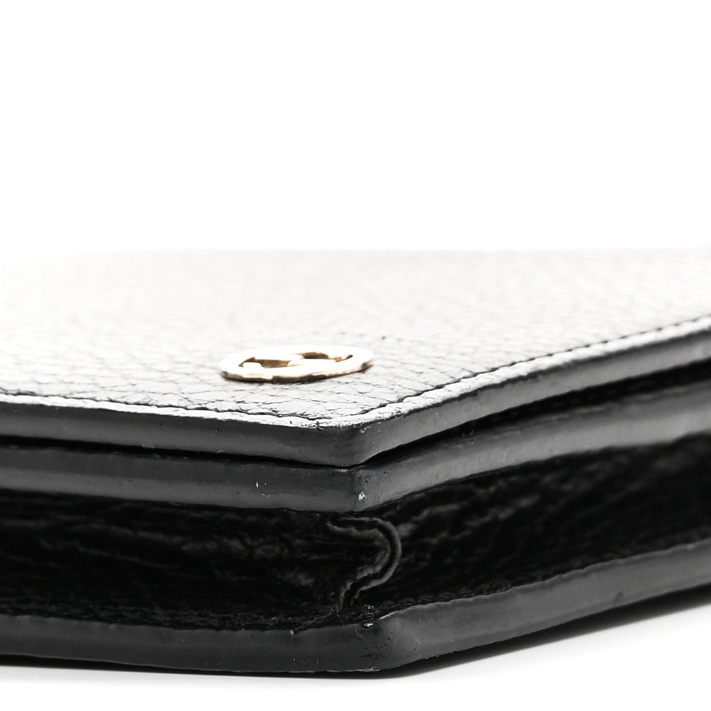 Dollar Calfskin Medium Betty Chain Wallet Black