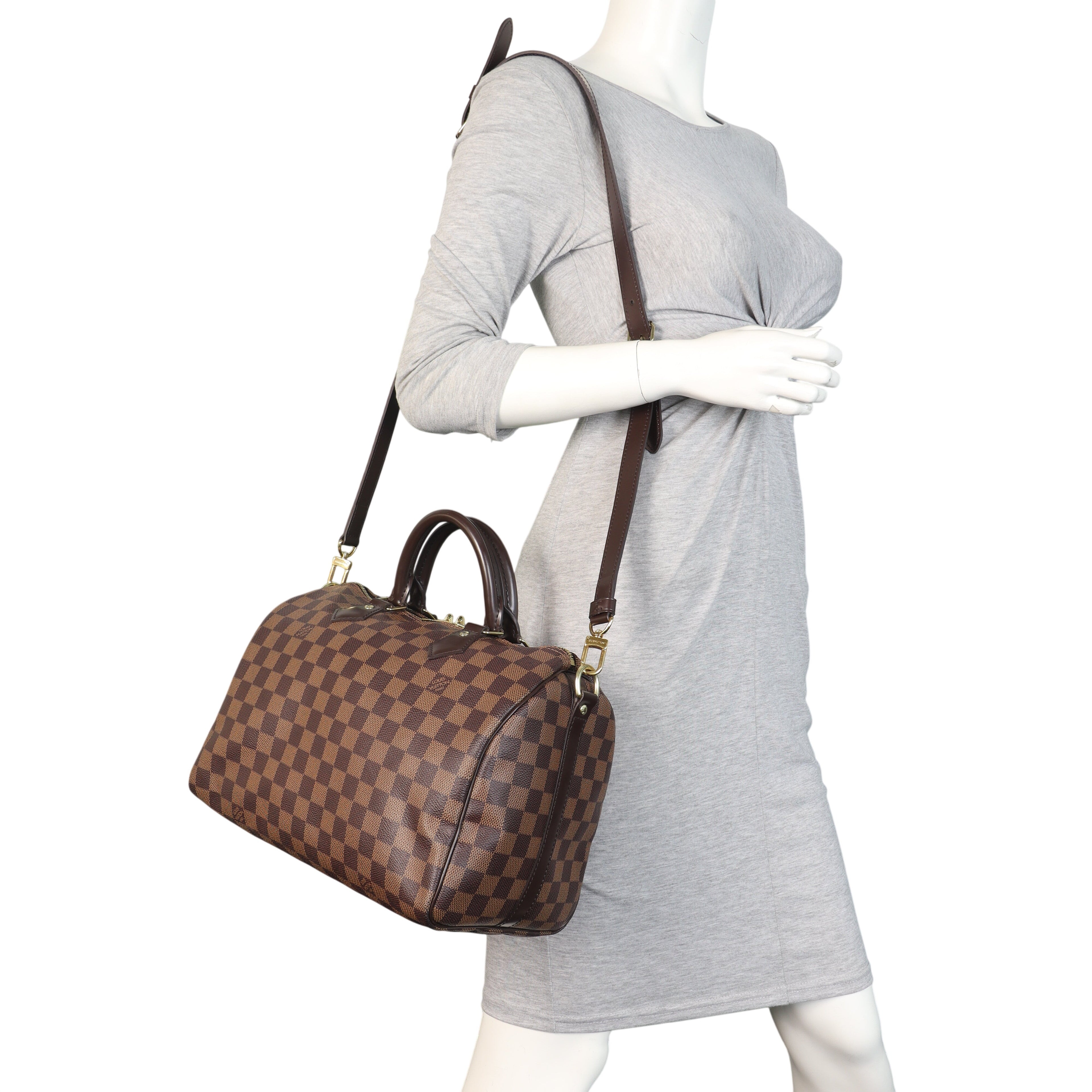 Louis Vuitton Speedy 30 Bandouliere Damier Ebene