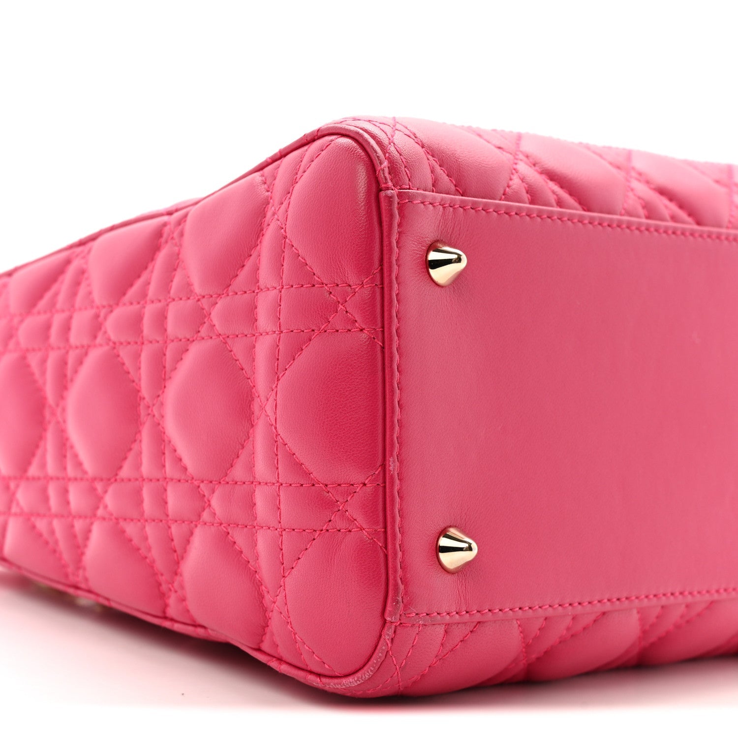 Lambskin Cannage Medium Lady Dior Fuchsia