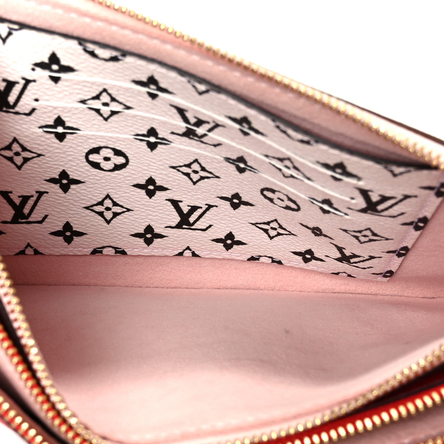 Monogram Giant Double Zip Pochette Rouge