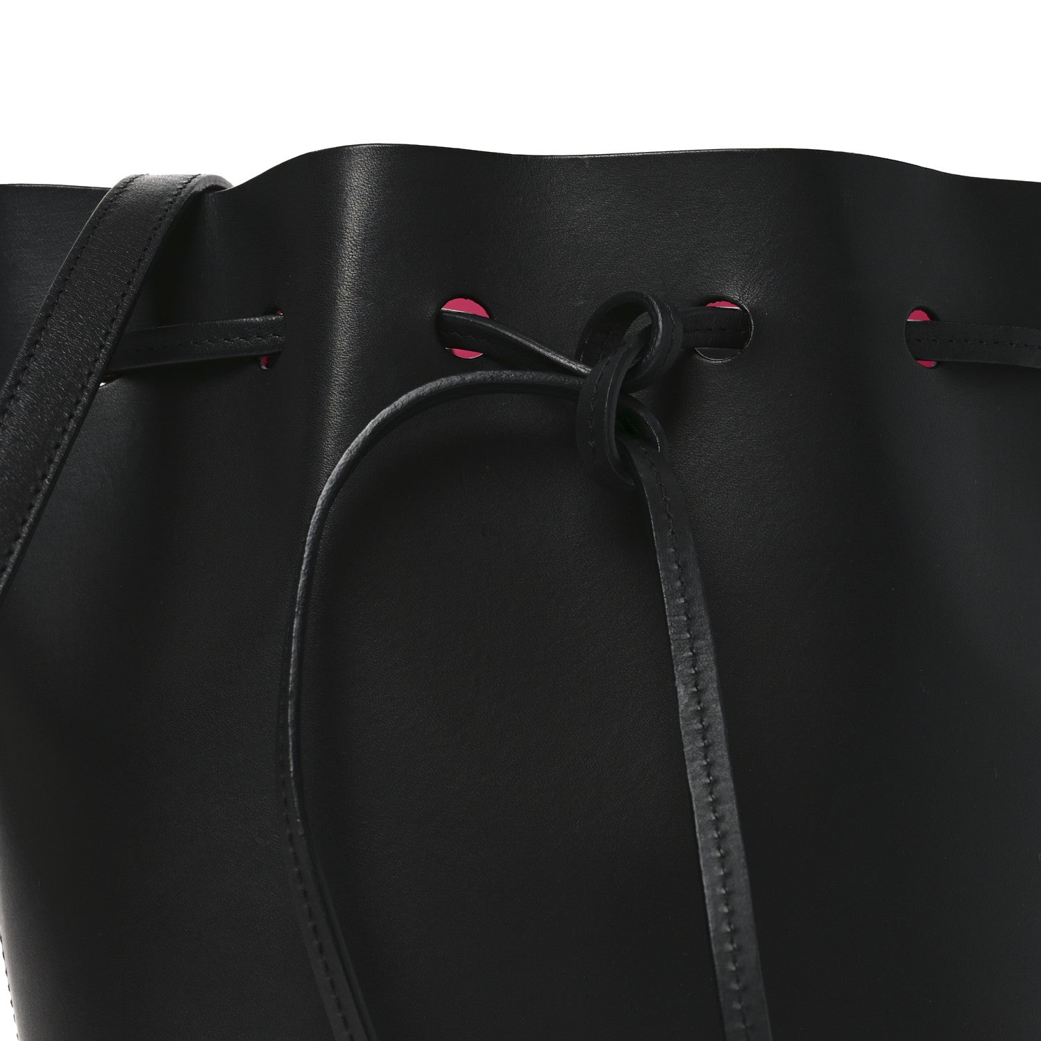 Vegetable Tanned Calfskin Mini Bucket Bag Black Dolly