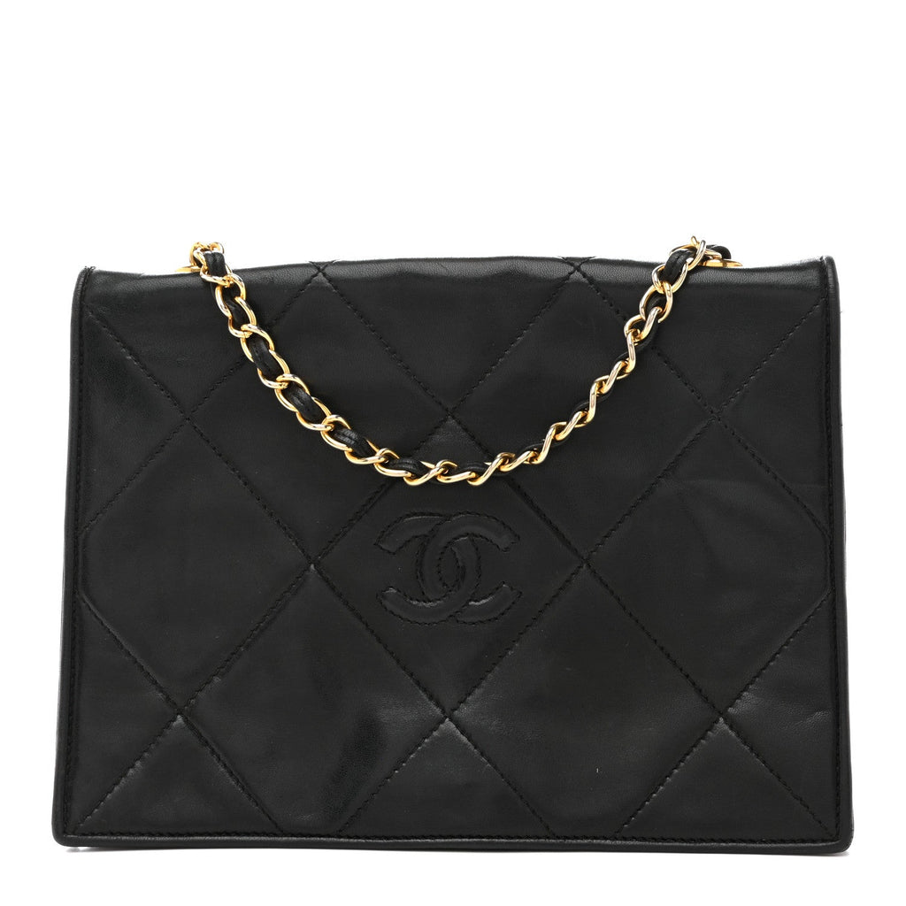 Lambskin Quilted Diamond CC Flap Black