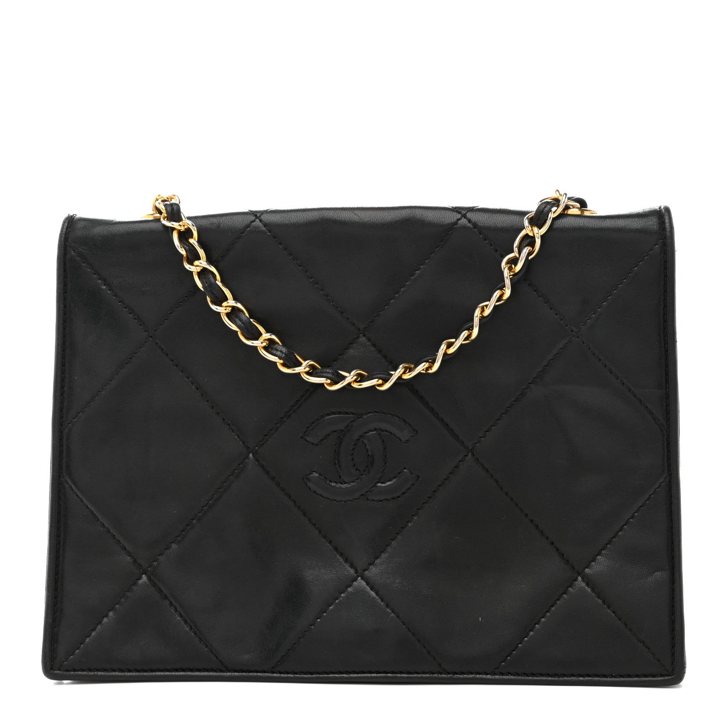 Lambskin Quilted Diamond CC Flap Black