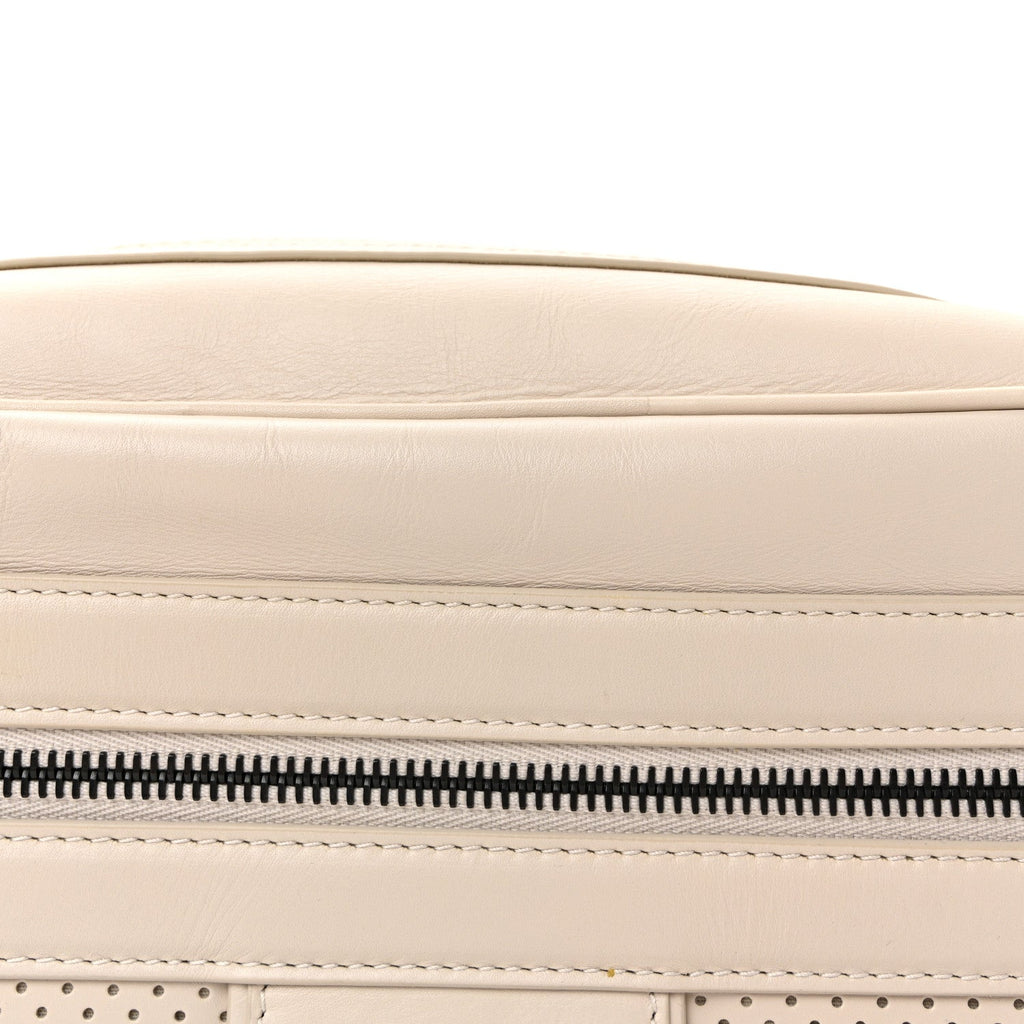 Perforated Calfskin Leggero Intrecciato Belt Bag Mist Plaster
