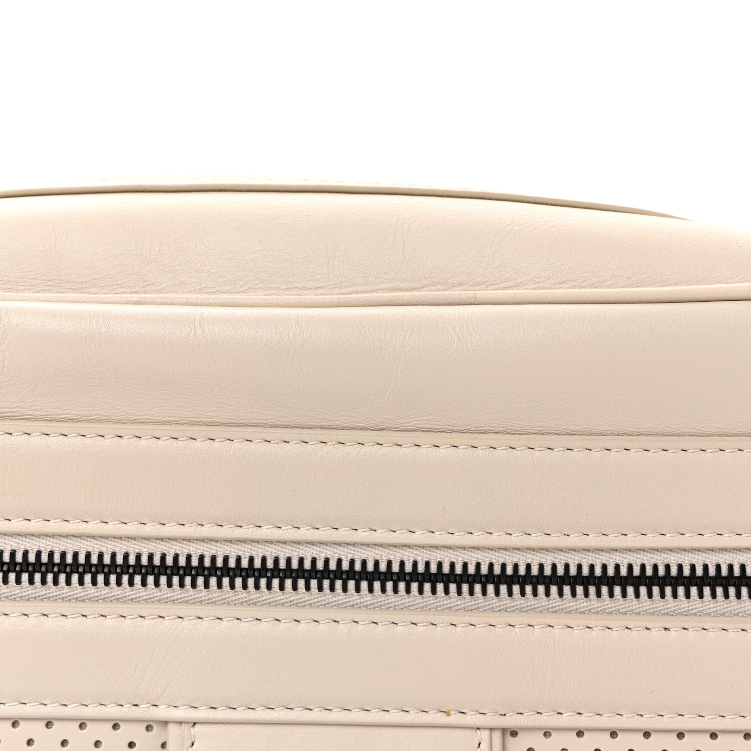 Perforated Calfskin Leggero Intrecciato Belt Bag Mist Plaster